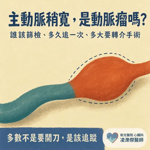 健檢說「主動脈有點寬」是動脈瘤嗎？誰該篩檢、多大要處理
