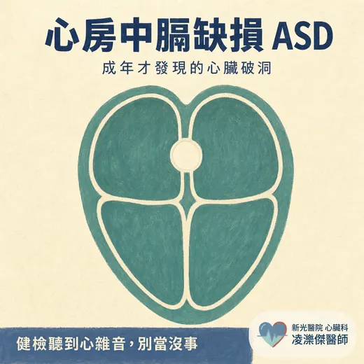 健檢聽到心雜音，才發現心房中膈缺損？成年才抓到的心臟「破洞」該不該關，心臟科醫師說清楚