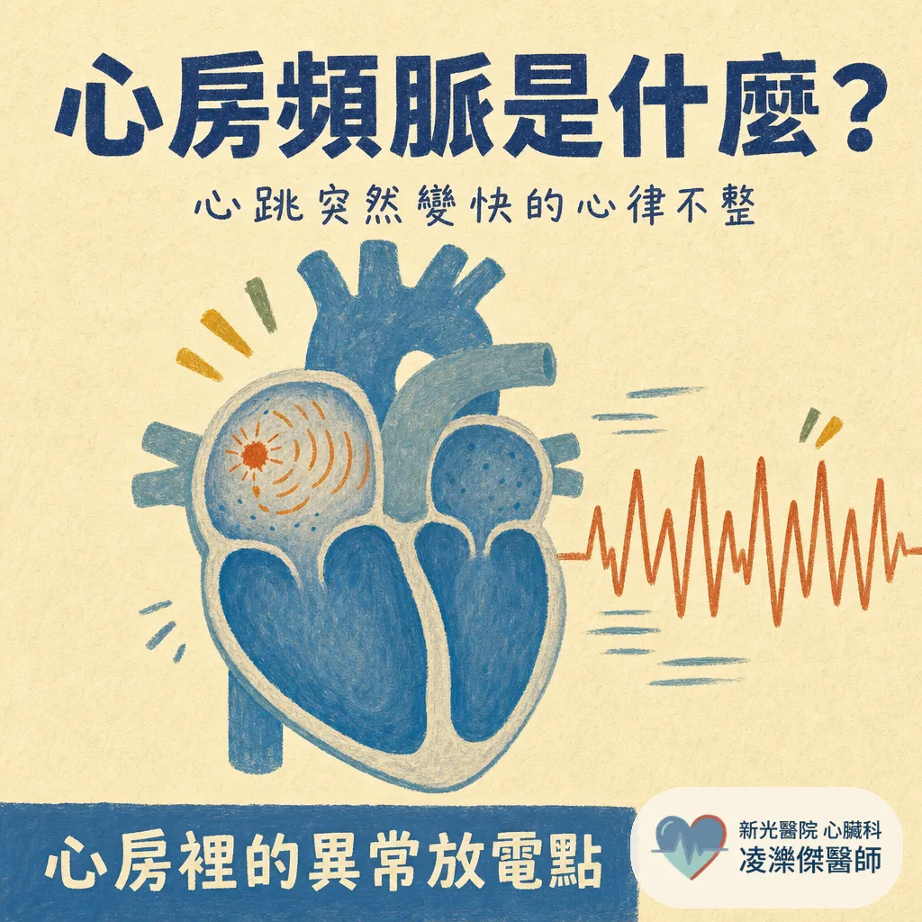 心房頻脈是什麼？認識這種心跳突然變快的心律不整 圖卡 1