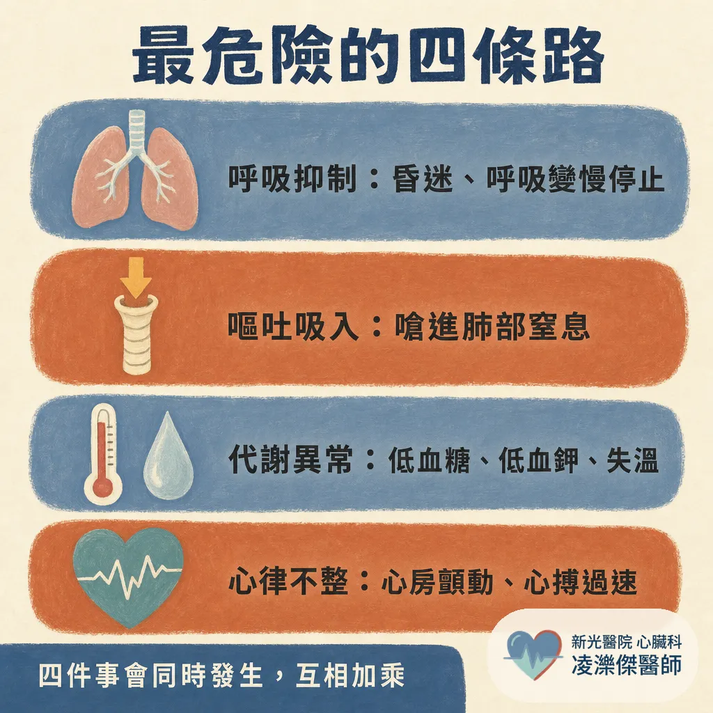 喝醉叫不醒不是睡著:急性酒精中毒的致命風險,與裝過支架的人為什麼最不能暴飲 圖卡 3