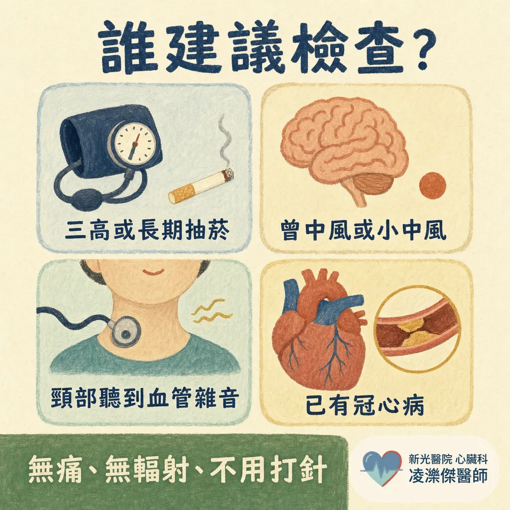 頸動脈超音波在看什麼？誰該做、報告有斑塊怎麼辦，一次看懂 圖卡 3
