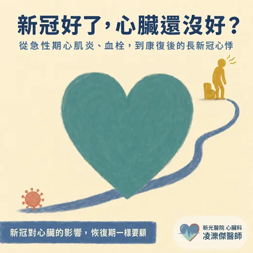 新冠病毒與心臟：急性期心肌炎、血栓，到康復後的長新冠心悸