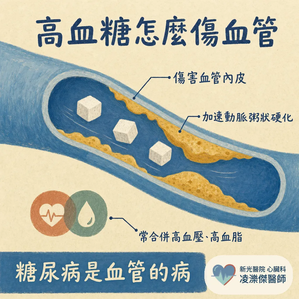 糖尿病為什麼傷心臟？血糖之外更要一起顧的三件事 圖卡 2
