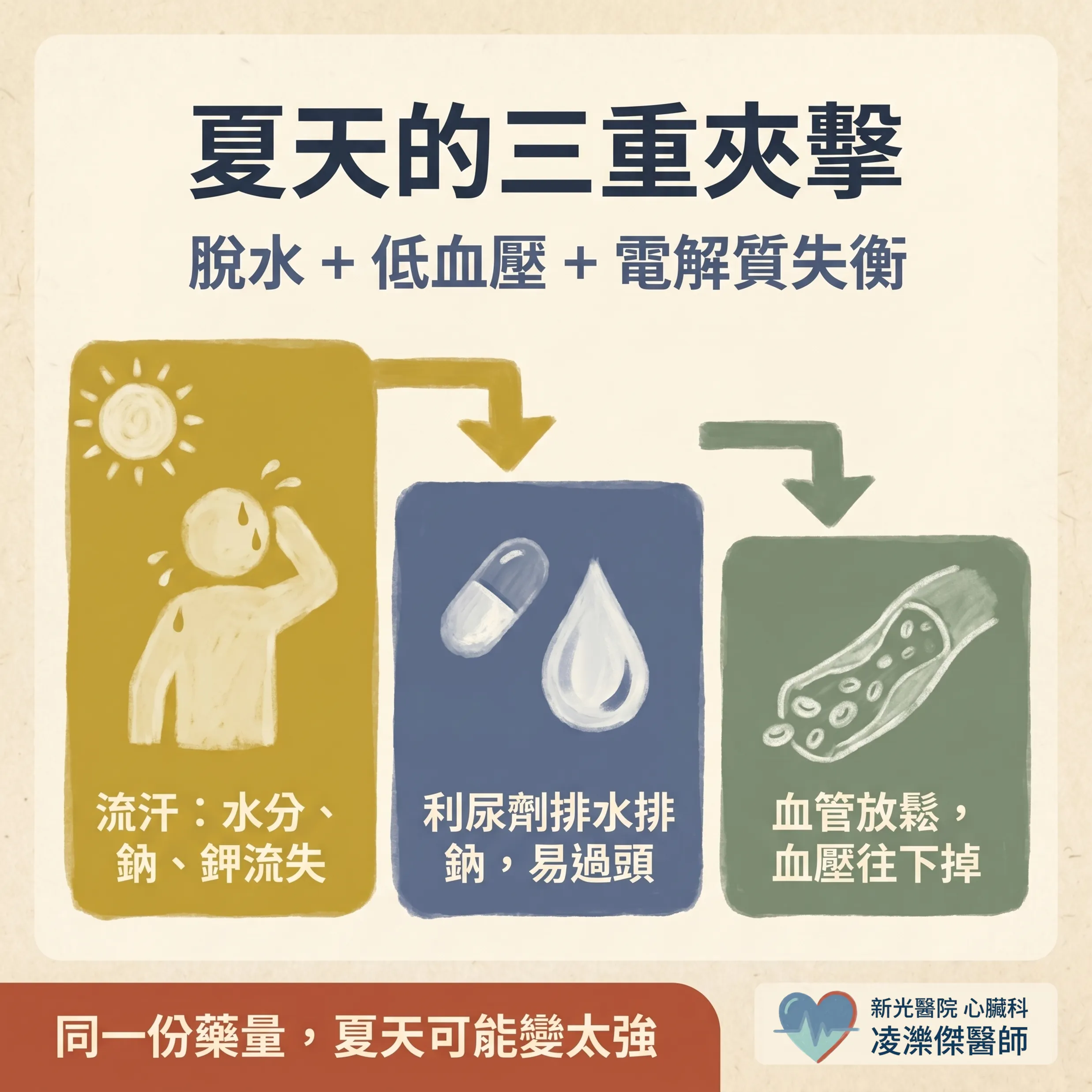 利尿劑/降壓藥:脫水與電解質失衡的居家監測 圖卡 2