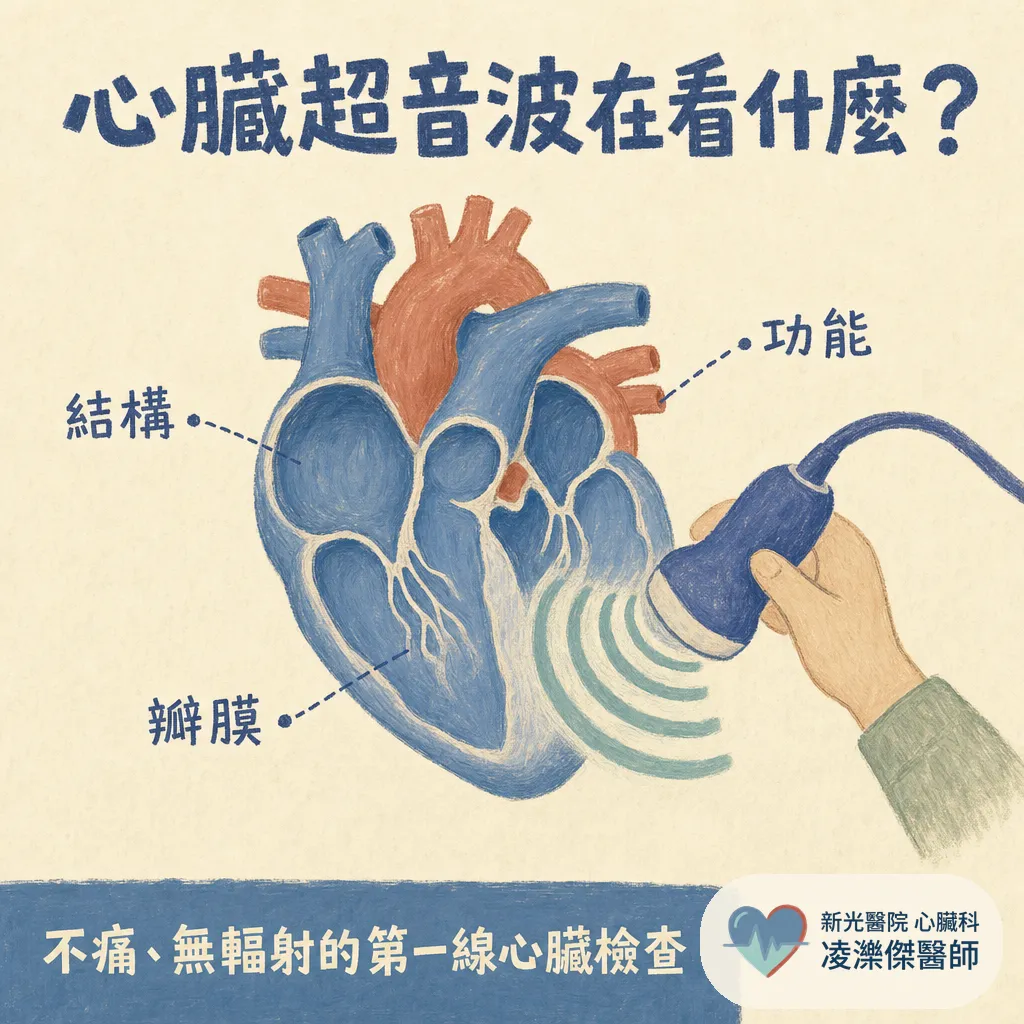 心臟超音波在看什麼?檢查流程、射出分率EF、瓣膜逆流一次搞懂 圖卡 1