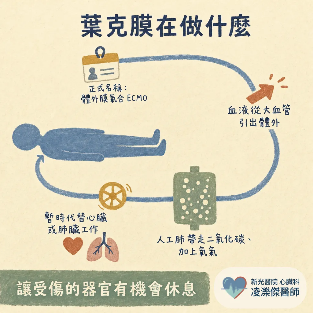 為什麼葉克膜不是一種「治療」？認識 ECMO：它能做什麼、不能做什麼 圖卡 2