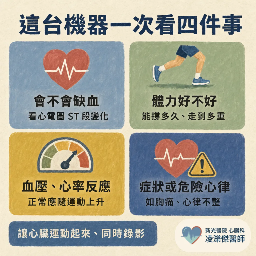 運動心電圖檢查是什麼?要跑多久、結果怎麼判讀一次看懂 圖卡 2