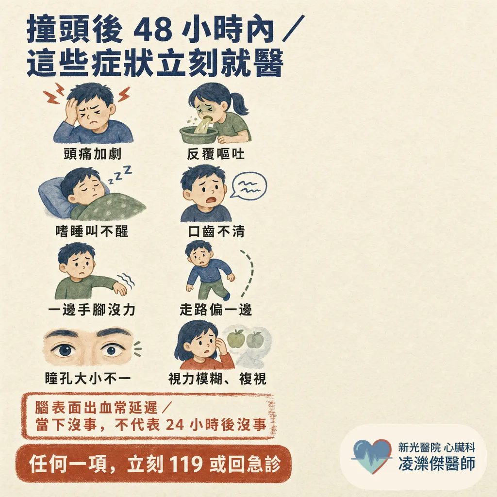 吃抗凝血/抗血小板的人:跌倒撞頭後你該做的事 圖卡 3