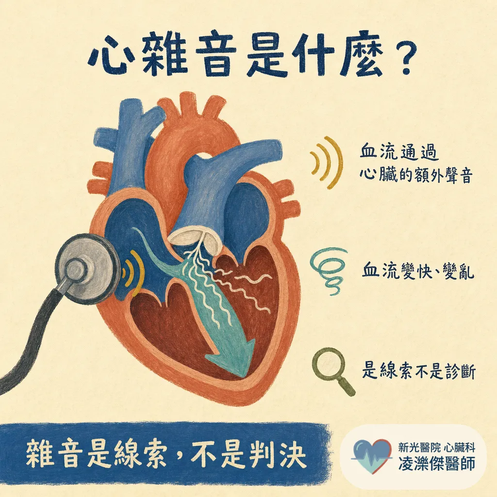心雜音是什麼？健檢聽到心雜音一定有問題嗎？醫師教你分辨無害與警訊 圖卡 2