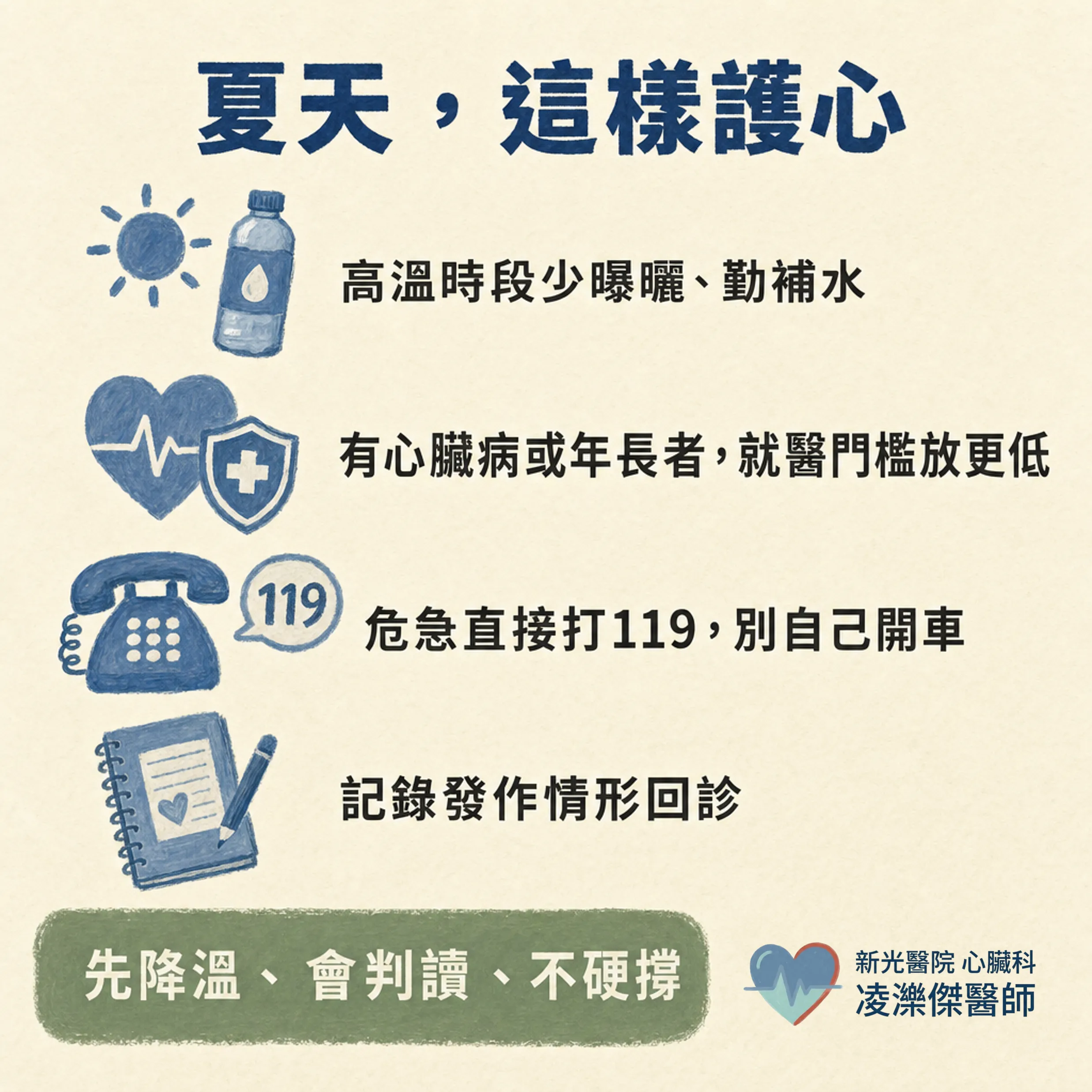 大熱天胸悶喘，別都當「中暑」：熱傷害 vs 心肺警訊紅旗 圖卡 6