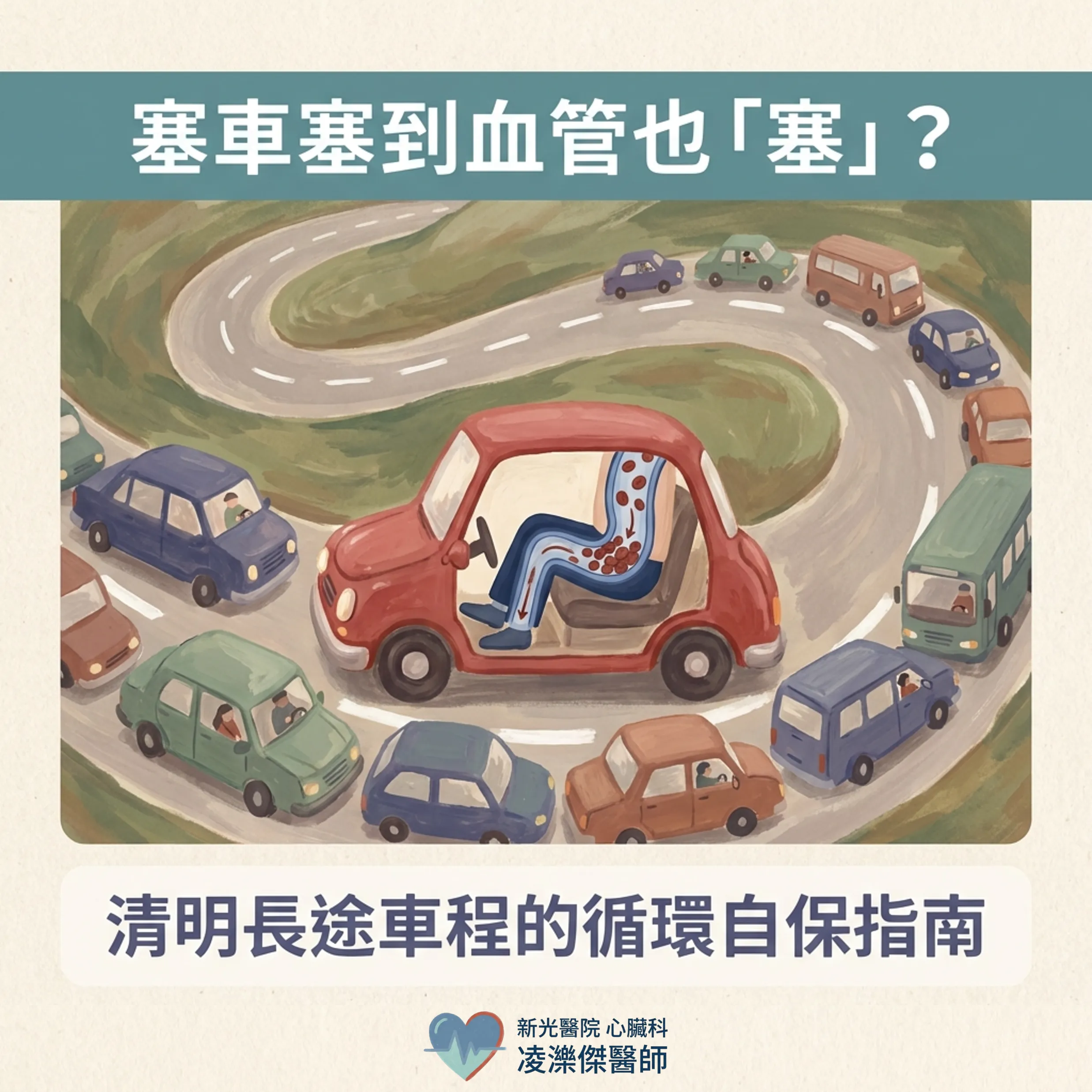 長途車程的循環自保:久坐、悶熱、脫水 圖卡 1