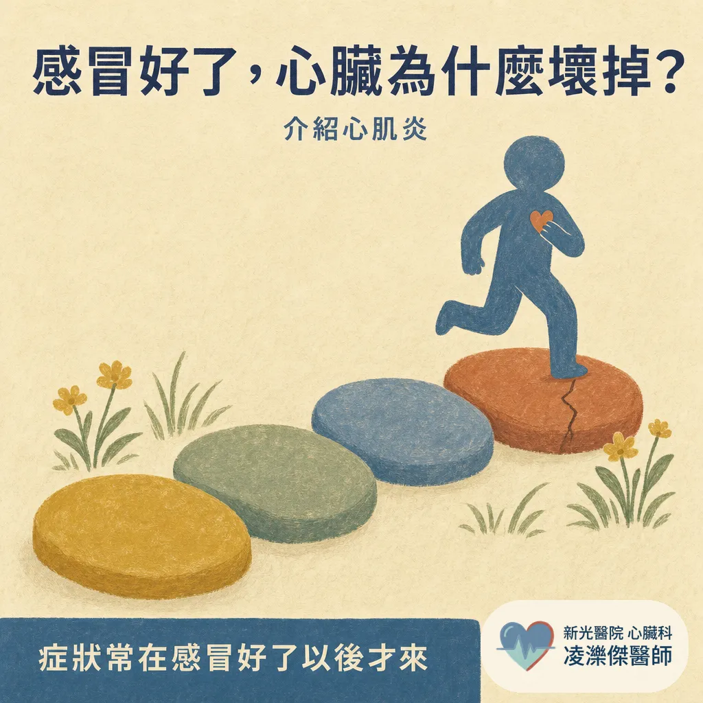 感冒好了，心臟為什麼壞掉？認識心肌炎：症狀、診斷與急性期休息期程 圖卡 1