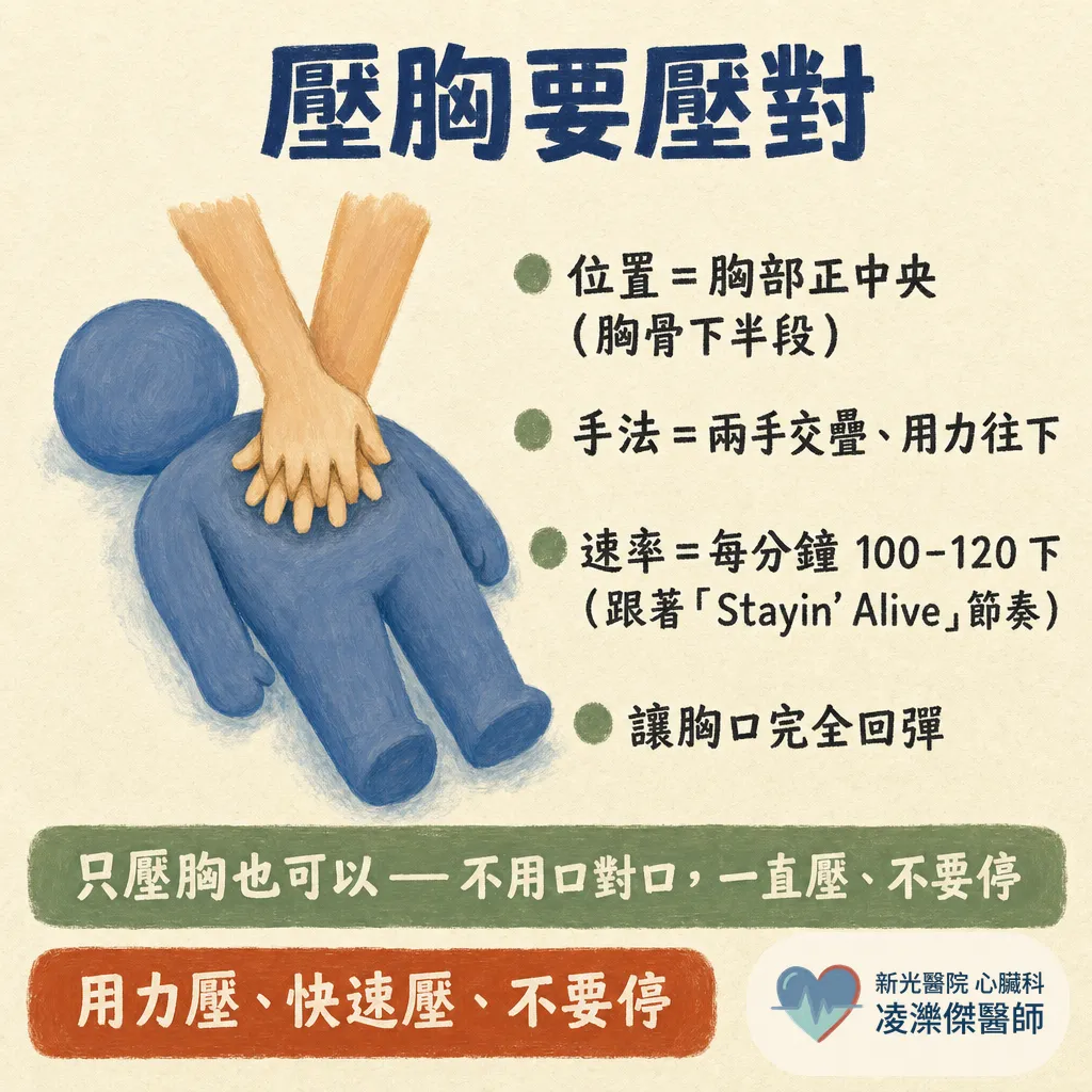 家人突然倒下、叫不醒又沒呼吸？認識 OHCA 院外心臟驟停與第一分鐘該做的事 圖卡 5