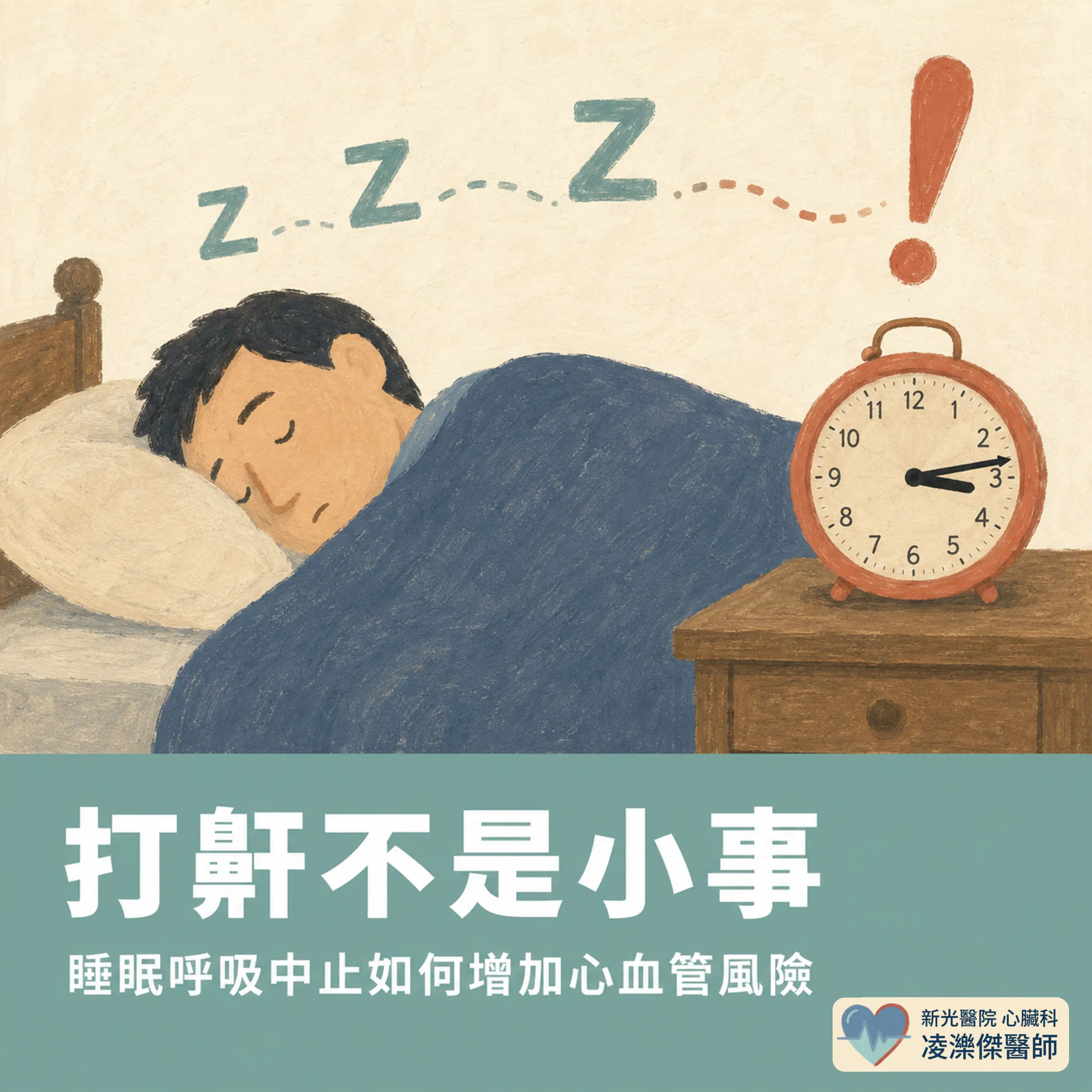 打鼾不是小事:睡眠呼吸中止如何推升血壓與心血管風險 圖卡 1