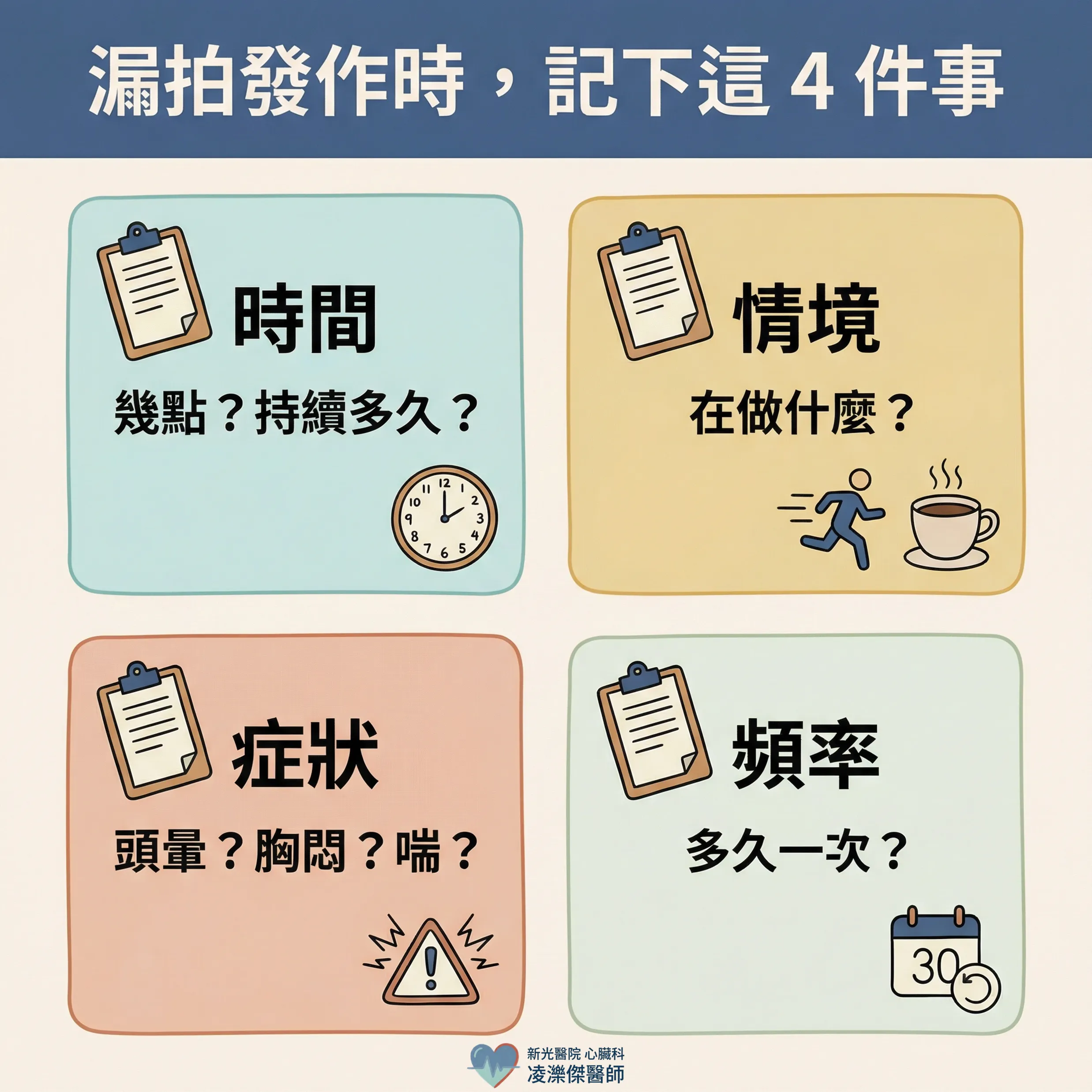 心跳漏拍，要治嗎？——什麼時候追蹤就好，什麼時候需要治療 圖卡 6