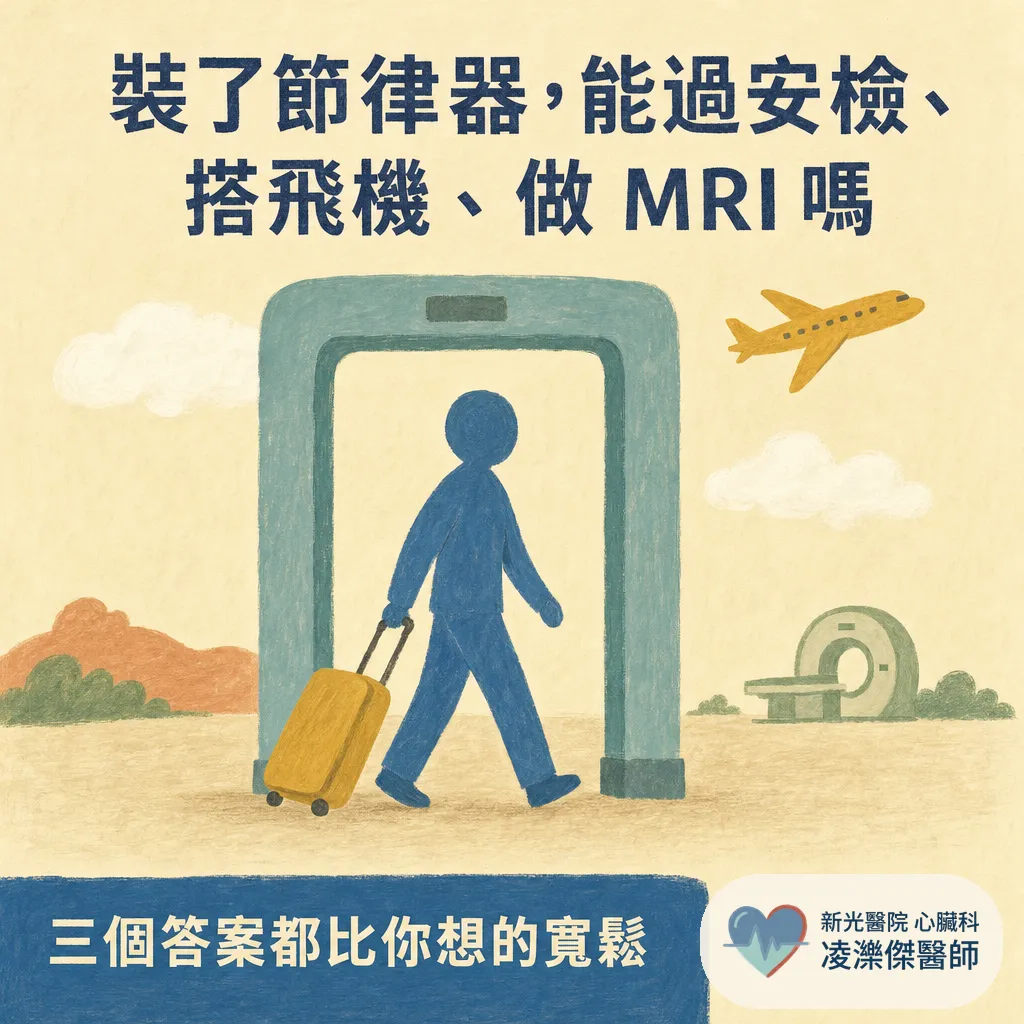 裝了節律器，能過安檢、搭飛機、做 MRI 嗎？節律器生活三問完整解答 圖卡 1