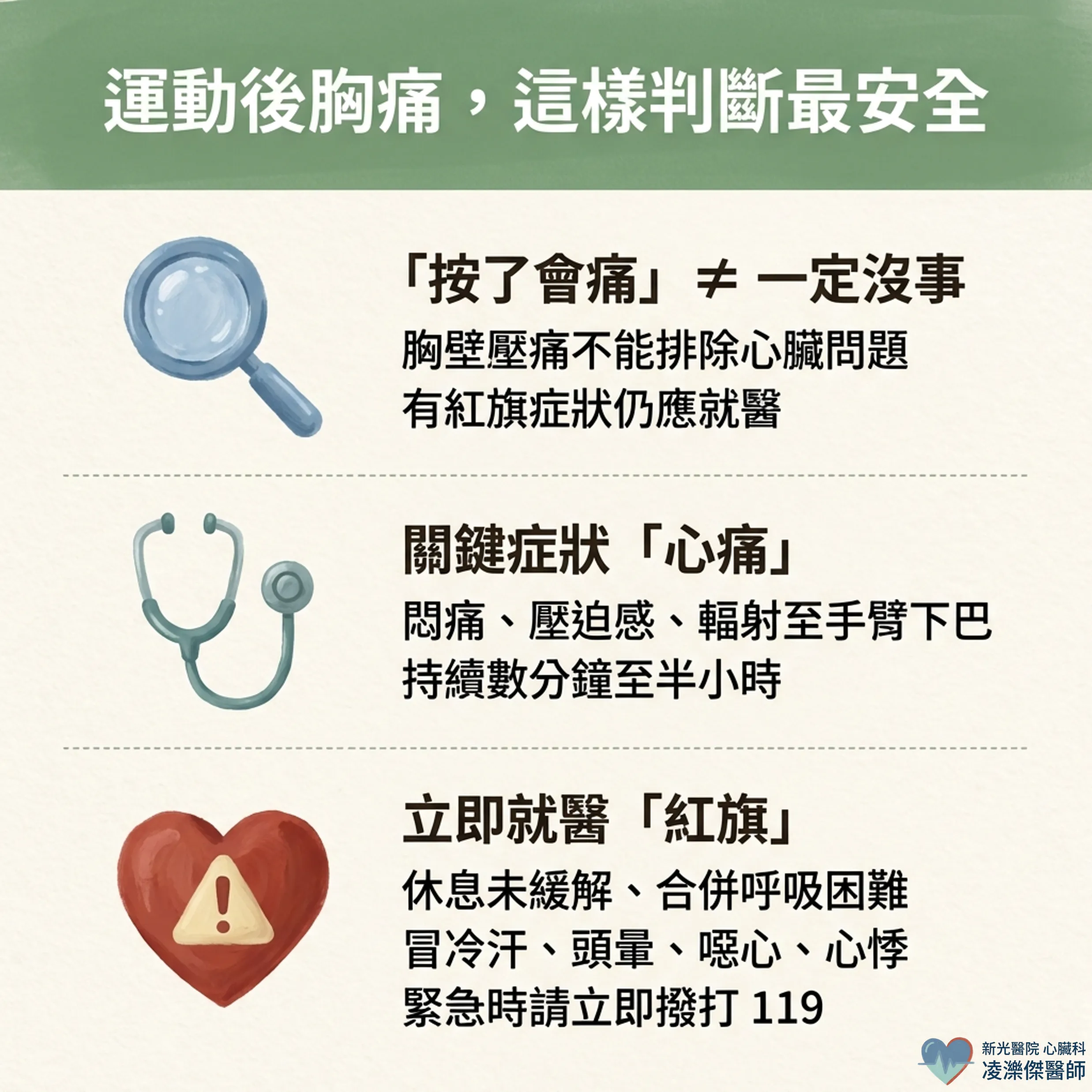 運動後胸口痛：肌肉拉傷 vs 心肺警訊 圖卡 4