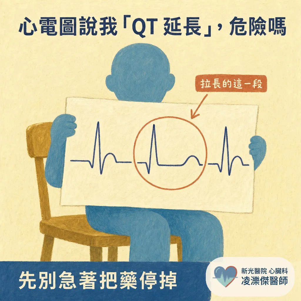 心電圖說我「QT 延長」，危險嗎？哪些藥有關、該怎麼辦 圖卡 1