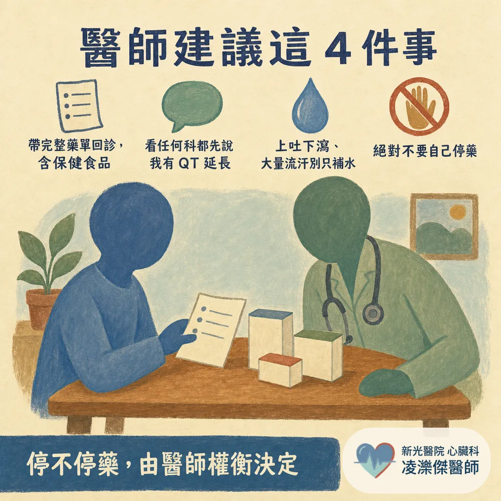 心電圖說我「QT 延長」，危險嗎？哪些藥有關、該怎麼辦 圖卡 8