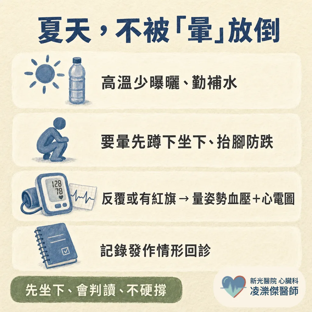 夏天一直頭暈？熱傷害、姿勢性低血壓、心律問題怎麼分 圖卡 6