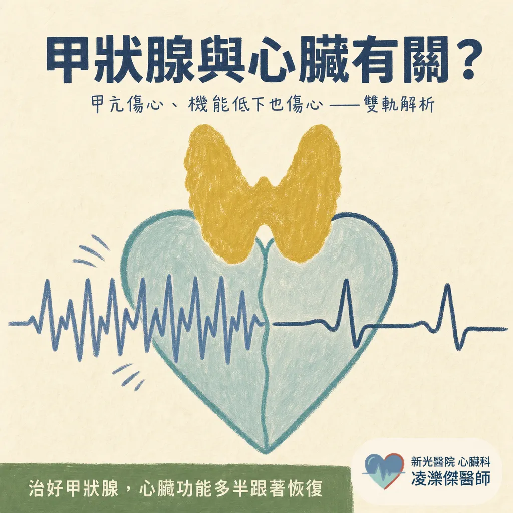 甲狀腺與心臟有關?甲亢傷心、機能低下也傷心,一次看懂雙軌機制 圖卡 1