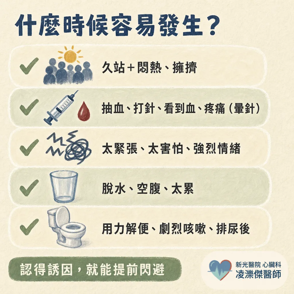 迷走神經性昏厥（暈厥）是什麼？突然眼前發黑暈倒的常見原因 圖卡 3